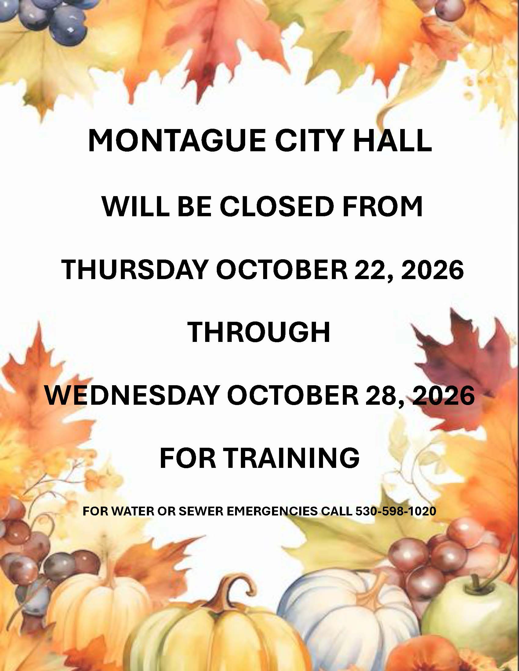 CLOSED FOR TRAINING